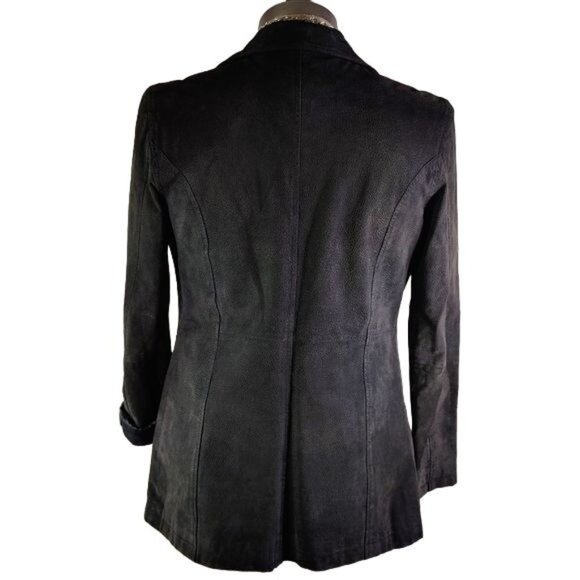 Will Smith Black Suede Leather Jacket Blazer Size Petite Small Fully Lined - Picture 8 of 10